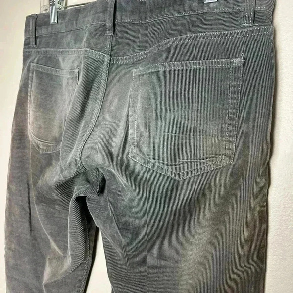 J. Crew Mercantile Flex Corduroy Slim Pants 32x30 Gray Straight Leg Distressed - Picture 8 of 11